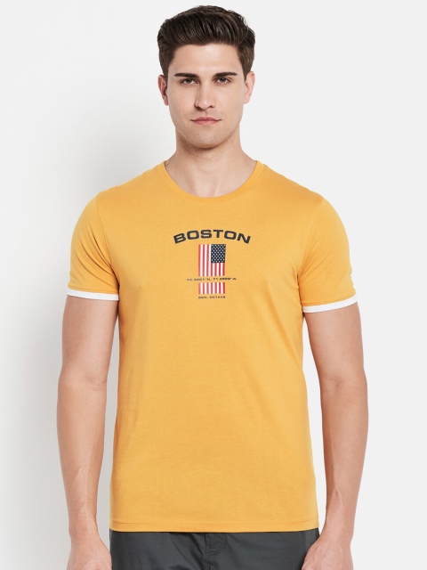 

Octave Men Yellow Typography Printed Cotton T-shirt