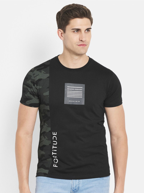 

Octave Men Black Typography Printed Cotton T-shirt