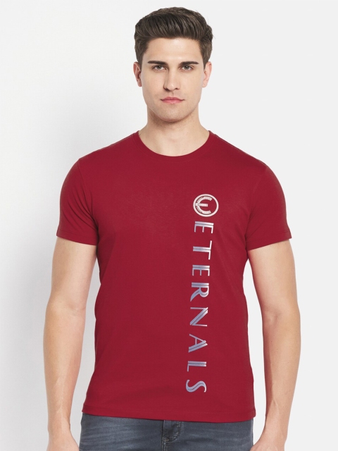 

Octave Men Maroon & Blue Eternals Printed Cotton T-shirt