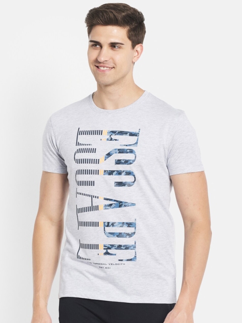 

Octave Men Grey Typography Printed Cotton T-shirt