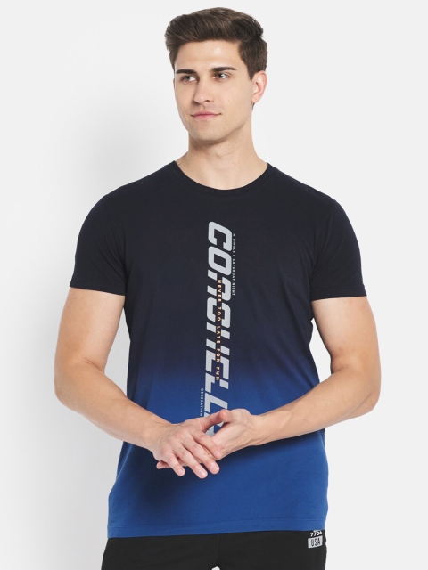 

Octave Men Blue Printed Pure Cotton T-shirt