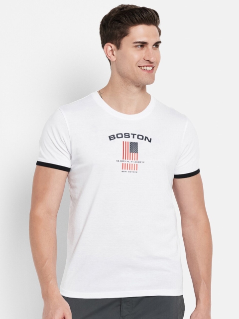 

Octave Men White Printed Pure Cotton T-shirt