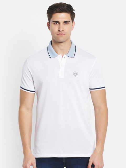 

Octave Men White Polo Collar T-shirt