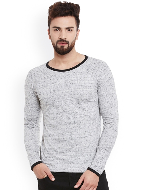 

Rigo Men Grey Self-Design Round Neck T-shirt