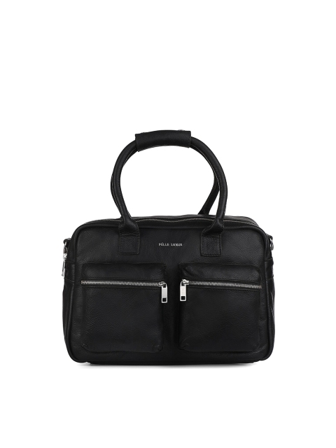 

PELLE LUXUR Black Solid Laptop Bag