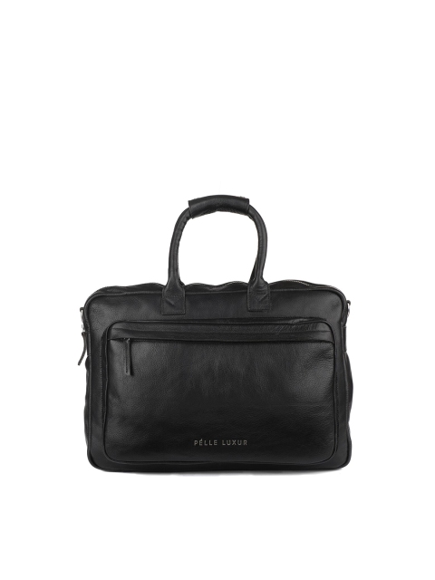 

PELLE LUXUR Black Solid Laptop Bag