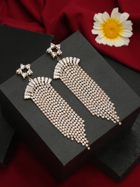 

YouBella Rose Gold-Plated Contemporary Drop Earrings