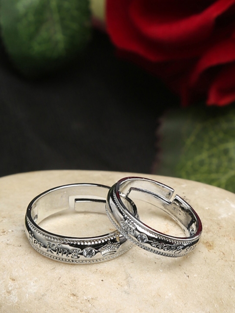 

Celena Cole Set Of 2 Silver Plated Couple Ring