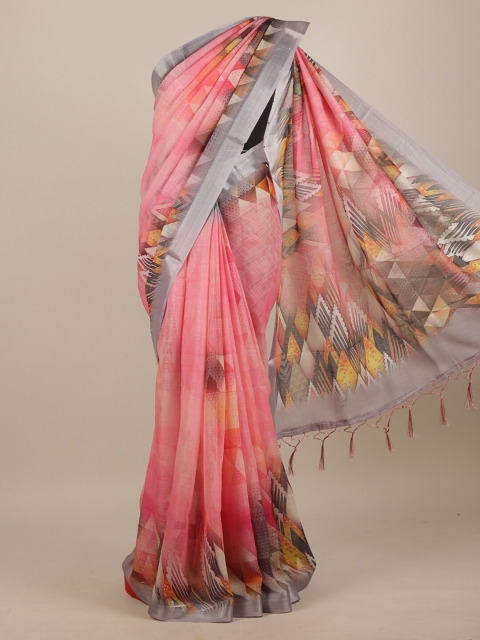 

Pothys Women Pink Geometric Printed Saree