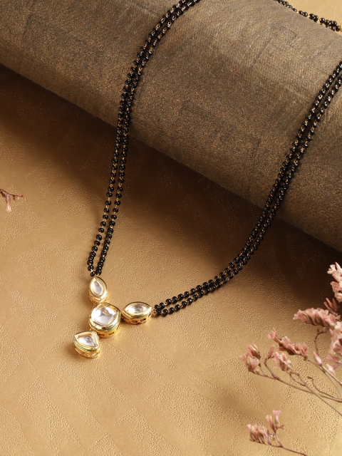 

Melani Borsa Gold Plated Black Ethnic Mangalsutra