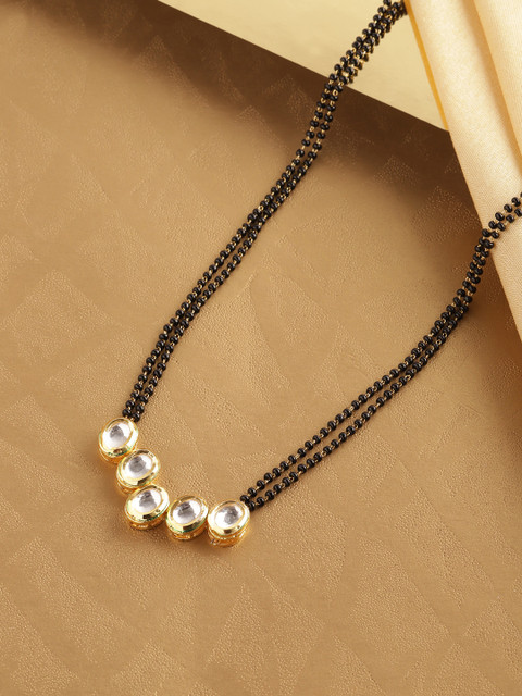 

Melani Borsa Gold Plated Black Ethnic Mangalsutra