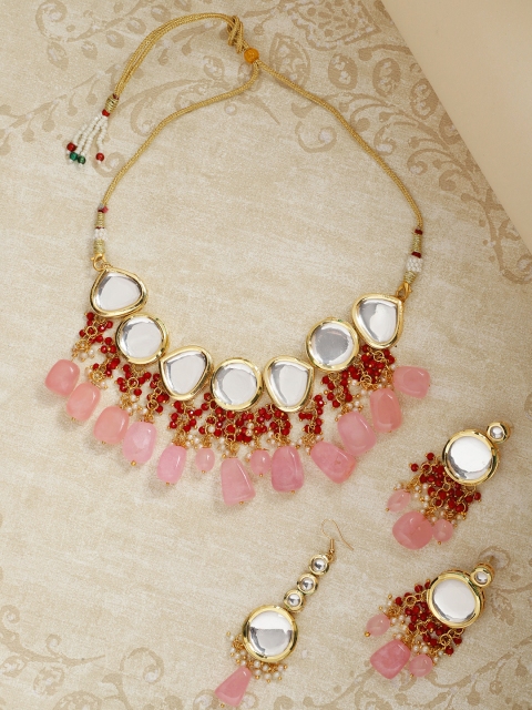 

Melani Borsa Gold-Plated Pink Kundan Studded Jewellery Set