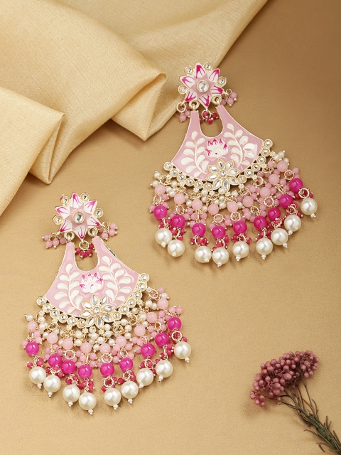

Melani Borsa Pink & Gold-Plated Classic Drop Earrings