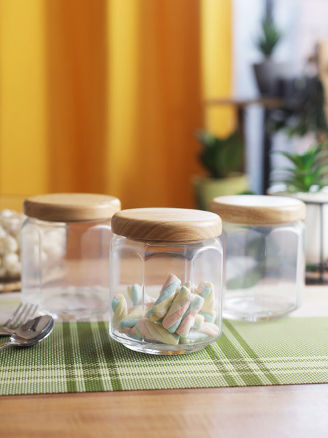 

Ocean Set Of 6 Transparent Tulip Jar Wooden Lid 510 ml