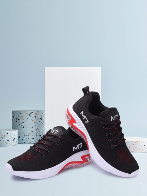 

M7 by Metronaut Men Black & Red Woven Design Sneakers