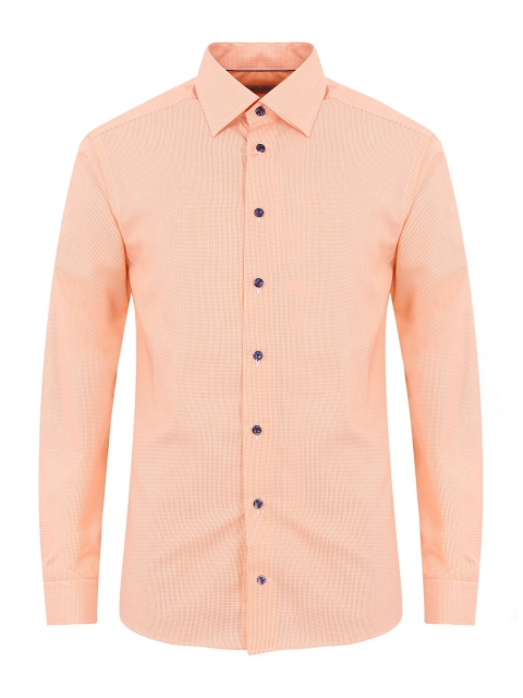 

Eton Men Orange Micro Checks Formal Shirt