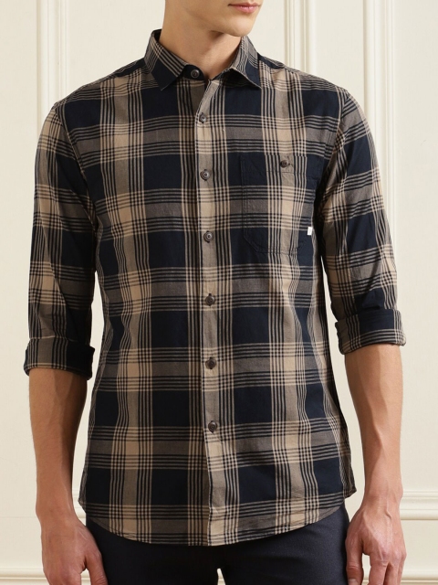 

Farah Men Navy Blue Tartan Checks Checked Formal Shirt