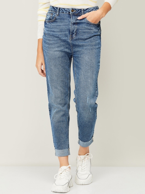 

Ginger by Lifestyle Women Blue Skinny Fit Low Distress Light Fade Jeans