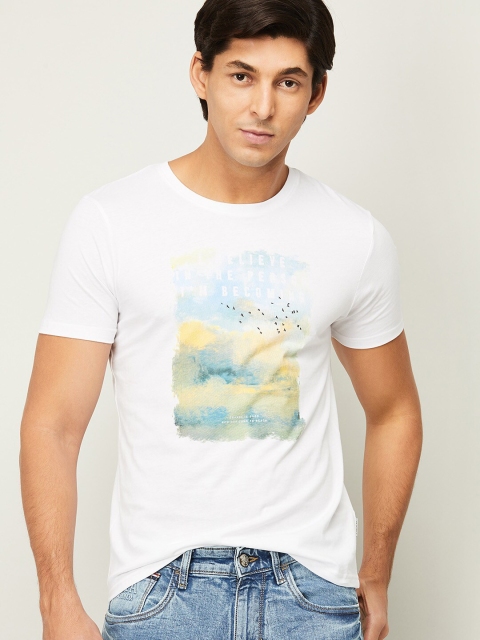 

Fame Forever by Lifestyle Men White Printed Cotton T-shirt