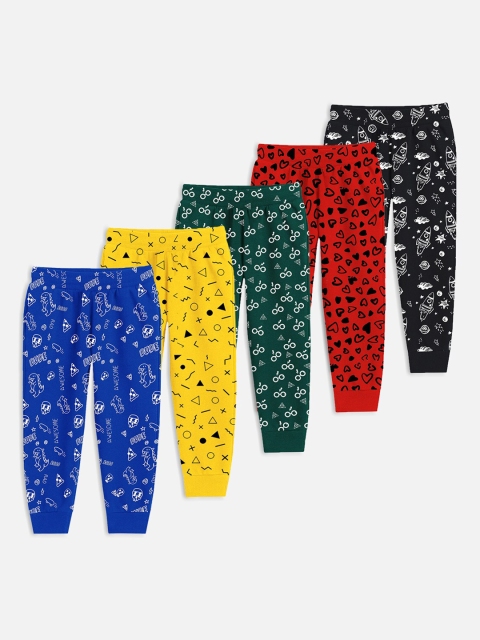 

Trampoline Kids Pack Of 5 Printed Joggers, Multi