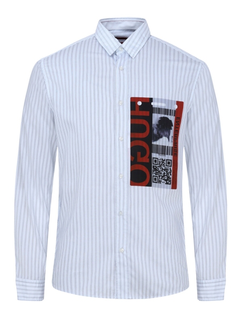 

HUGO Men Blue Striped Formal Shirt