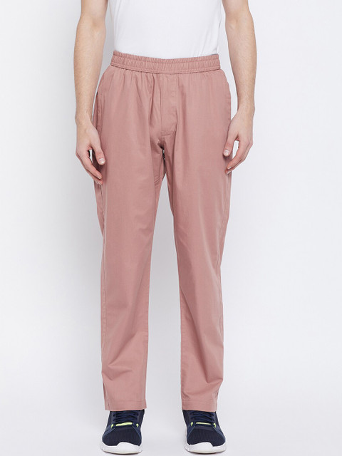

Okane Men Pink Solid Track Pants