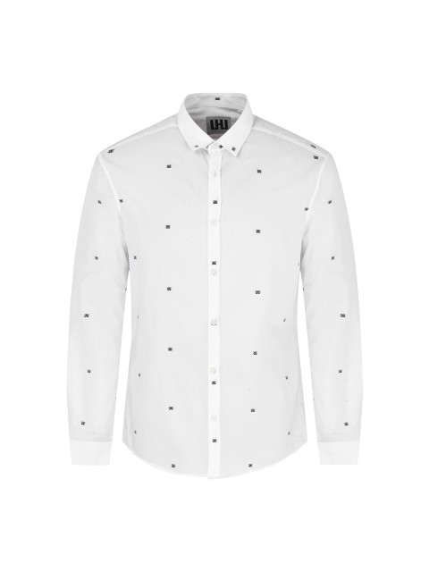 

LH URBAN Men White Printed Formal Shirt