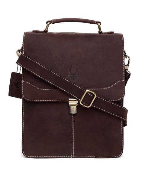 

WildHorn Men Brown Genuine Leather Messenger Bag