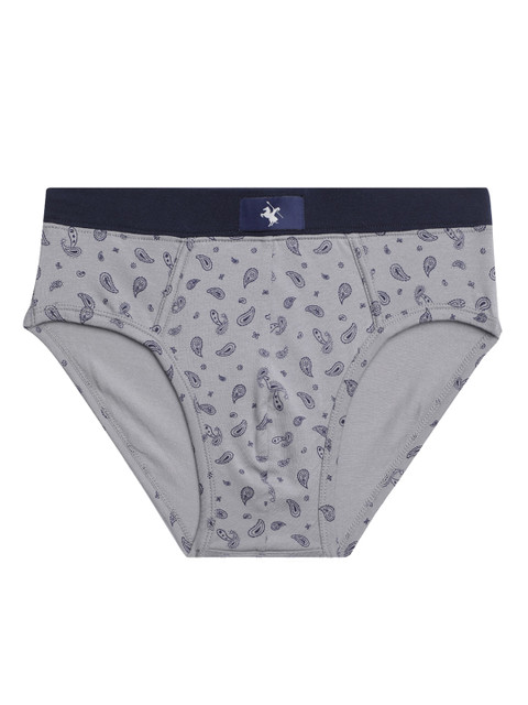 

Cantabil Men Grey Printed Cotton Basic Brief MBRF00004A-GREY