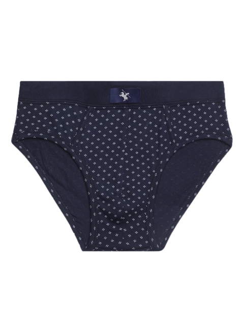 

Cantabil Men Navy Blue Printed Pure Cotton Mid-Rise Basic Briefs