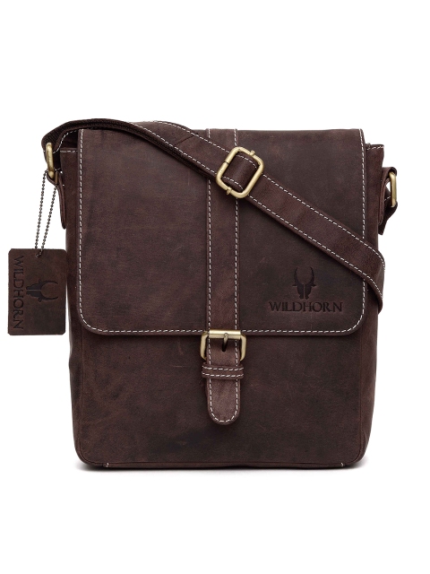 

WildHorn Men Brown Genuine Leather Messenger Bag