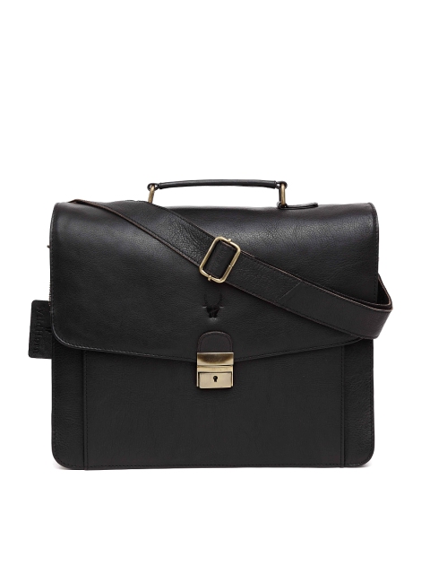 

WildHorn Men Black Genuine Leather Messenger Bag