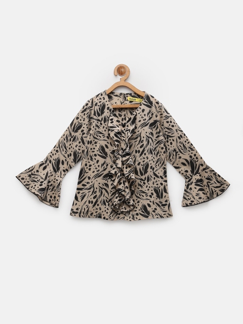 

NYNSH- PlusS Kids Beige Animal Print Top