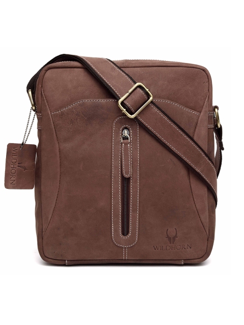 

WildHorn Men Brown Genuine Leather Messenger Bag