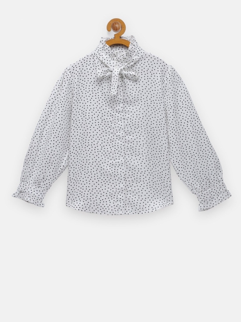 

NYNSH- PlusS Kids White Printed Shirt Style Top