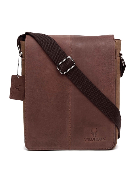 

WildHorn Men Brown Genuine Leather Messenger Bag