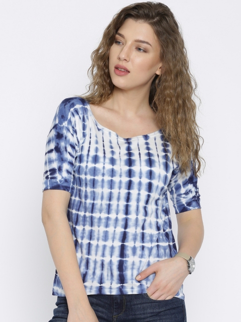 

Flying Machine Women Blue Dyed T-shirt