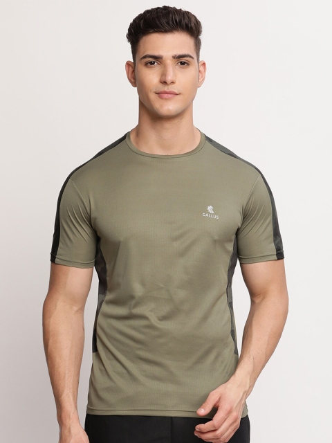 

Gallus Men Olive Green Dri-FIT Training or Gym T-shirt