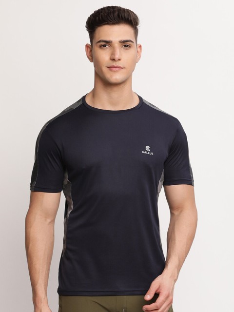 

Gallus Men Black Solid Dri-FIT Gym T-shirt
