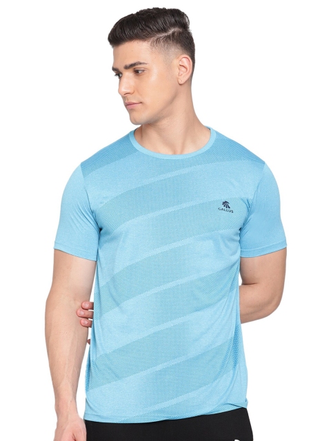 

Gallus Men Blue Self Design Dri-FIT Training T-shirt