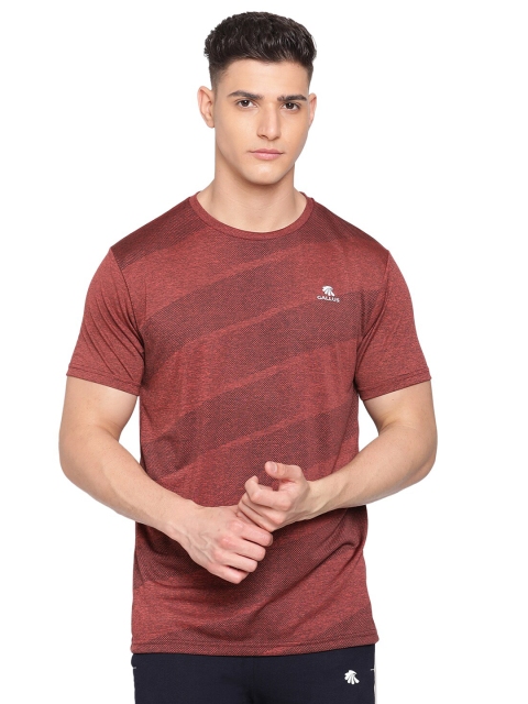 

Gallus Men Rust Red Self Design Dri-FIT Training T-shirt