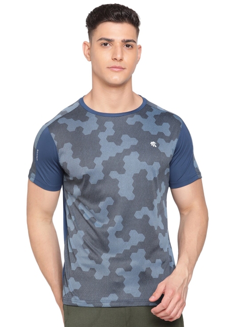 

Gallus Men Blue Camouflage Print Dri-FIT Training T-shirt