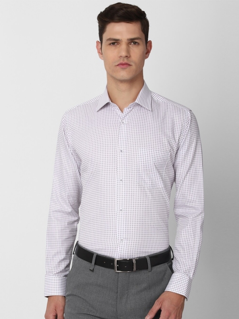 

Van Heusen Men Grey Grid Tattersall Checked Formal Shirt