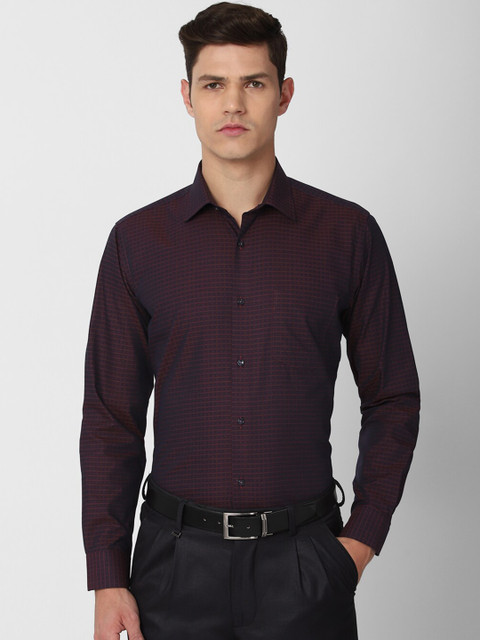 

Van Heusen Men Purple Checked Cotton Formal Shirt