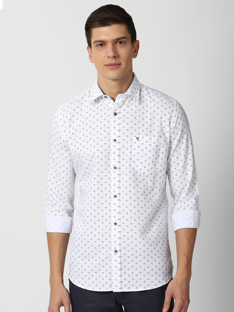 

Van Heusen Sport Men White Slim Fit Printed Cotton Formal Shirt