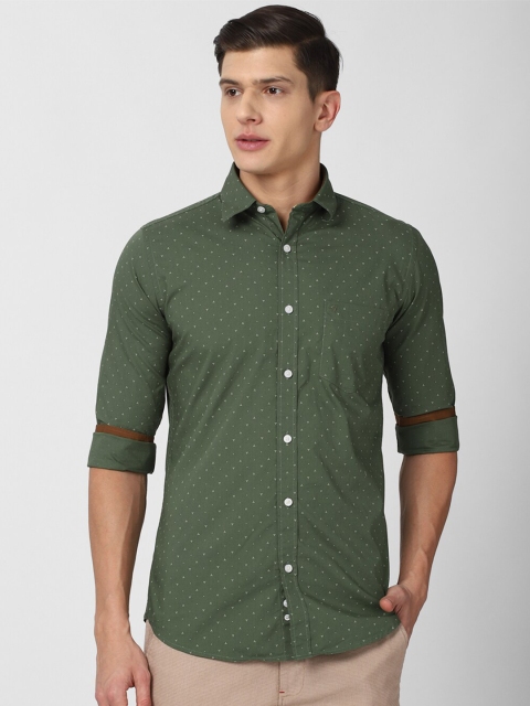 

Van Heusen Sport Men Olive Green Slim Fit Printed Cotton Casual Shirt