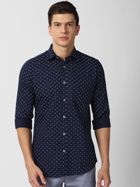

Van Heusen Sport Men Navy Blue Slim Fit Printed Pure Cotton Casual Shirt
