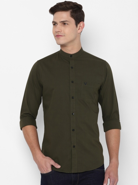 

Allen Solly Men Olive Green Slim Fit Pure Cotton Casual Shirt