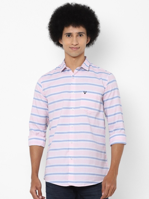 

Allen Solly Men Pink Slim Fit Horizontal Stripes Striped Cotton Casual Shirt