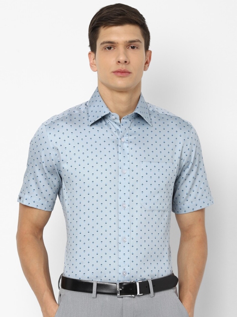 

Louis Philippe Men Blue Printed Pure Cotton Formal Shirt